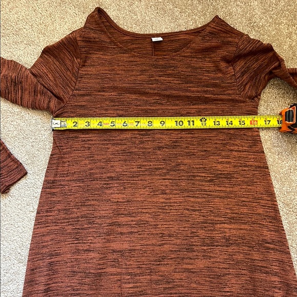 Old Navy Space Dye Swing Dress Heathered Rust Oversized Long Sleeve Size Small - Picture 8 of 10